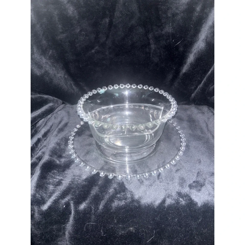 Imperial Glass Mayonnaise Set Unisex OS Clear Excellent Candlewick Beaded‎ Edge